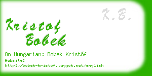 kristof bobek business card